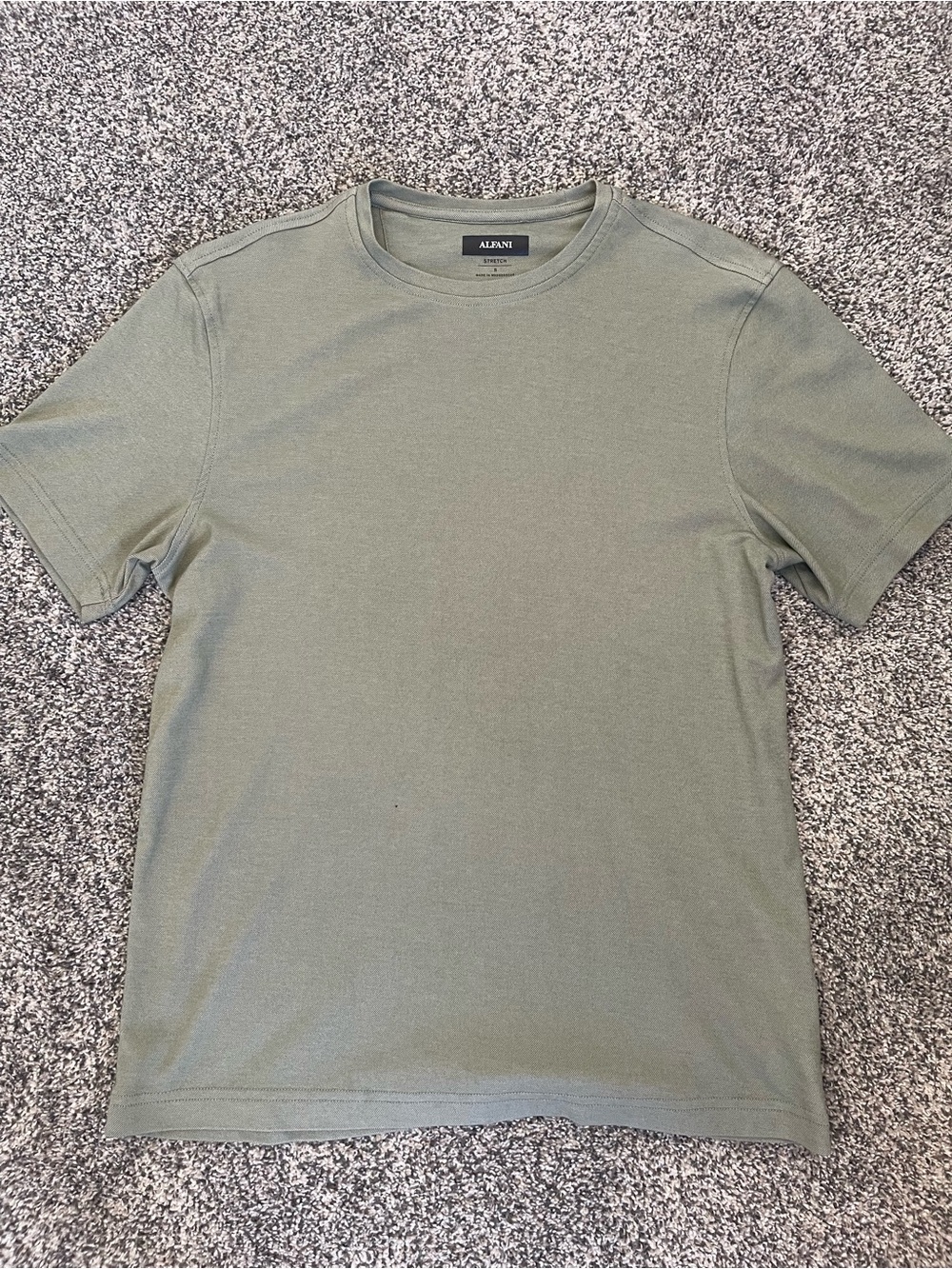 Alfani Men's Olive Green Crew Neck Short Sleeve Tee